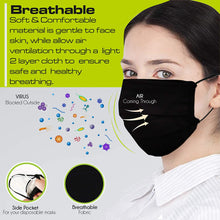 Load image into Gallery viewer, SENTEQ Adult Reusable Face Mask (Double Mask Feature) -  Breathable Cloth Fabric -  PACK of 3