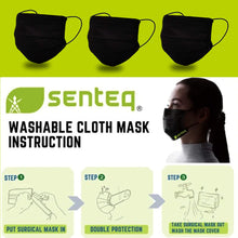 Load image into Gallery viewer, SENTEQ Adult Reusable Face Mask (Double Mask Feature) -  Breathable Cloth Fabric -  PACK of 3
